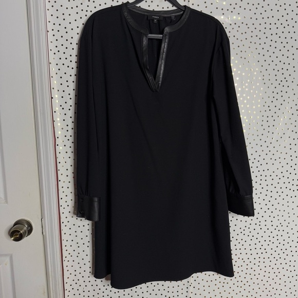 Theory Black Sheath Dress with Bishop Sleeves - Picture 1 of 8